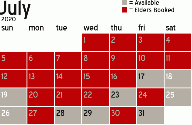 Missionary Dinner Calendar