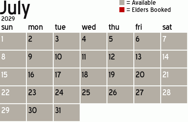 Missionary Dinner Calendar