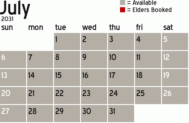 Missionary Dinner Calendar