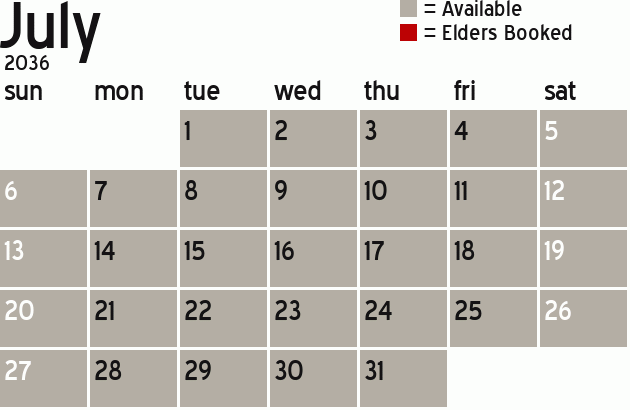 Missionary Dinner Calendar