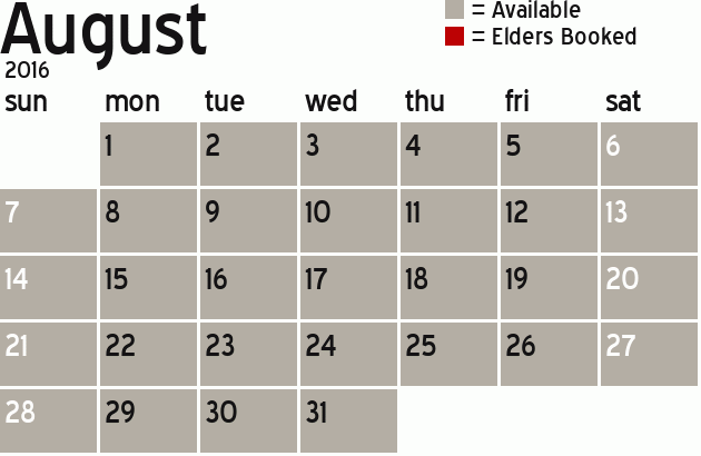 Missionary Dinner Calendar
