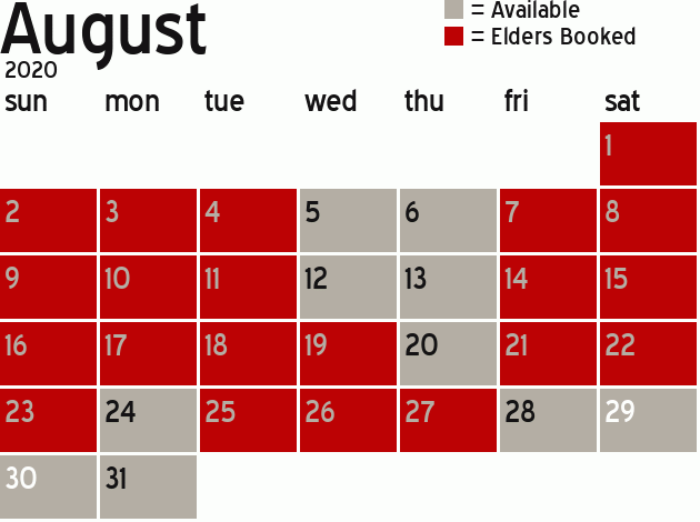 Missionary Dinner Calendar