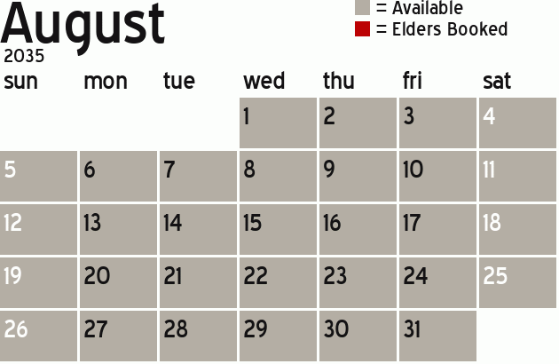 Missionary Dinner Calendar