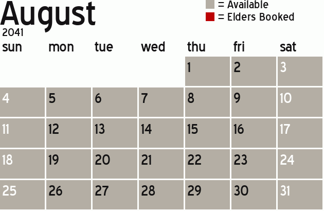 Missionary Dinner Calendar