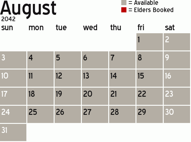 Missionary Dinner Calendar