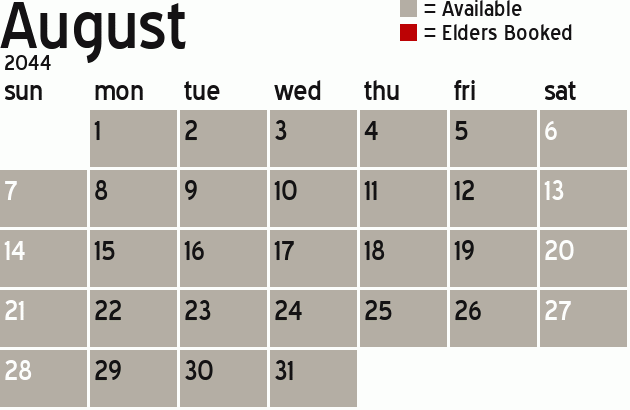 Missionary Dinner Calendar
