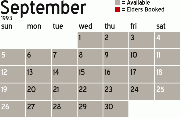 Missionary Dinner Calendar