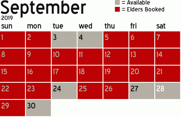 Missionary Dinner Calendar