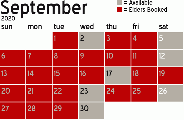 Missionary Dinner Calendar