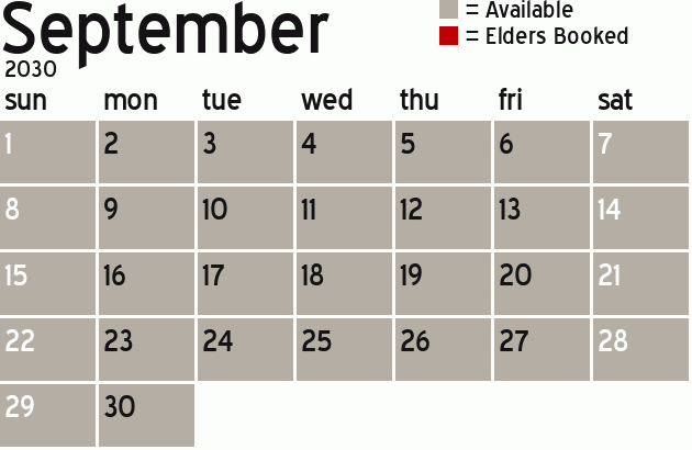 Missionary Dinner Calendar