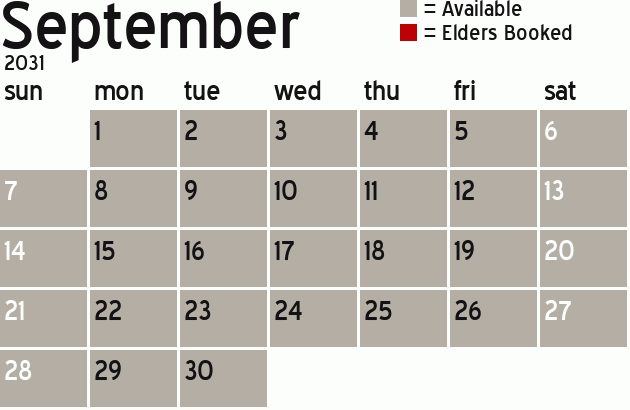 Missionary Dinner Calendar