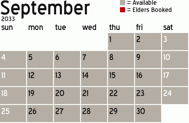 Missionary Dinner Calendar