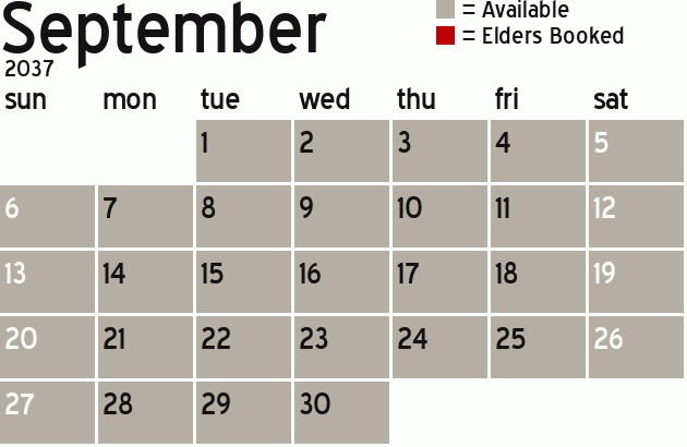 Missionary Dinner Calendar