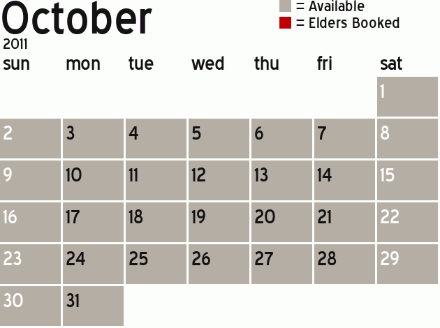 Missionary Dinner Calendar