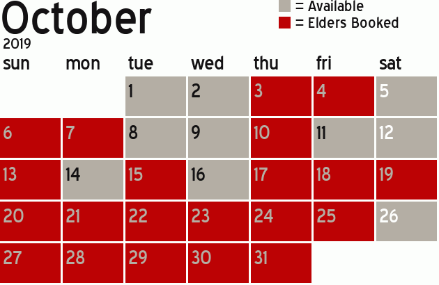 Missionary Dinner Calendar