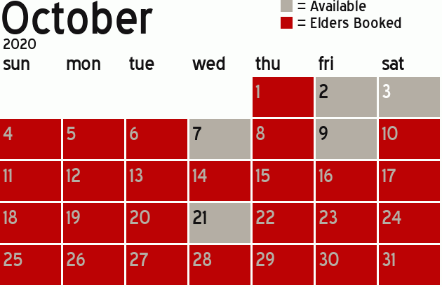 Missionary Dinner Calendar