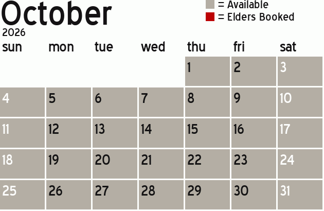 Missionary Dinner Calendar