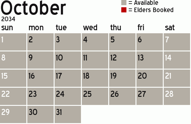 Missionary Dinner Calendar
