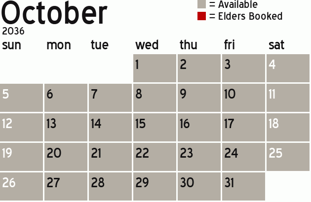 Missionary Dinner Calendar