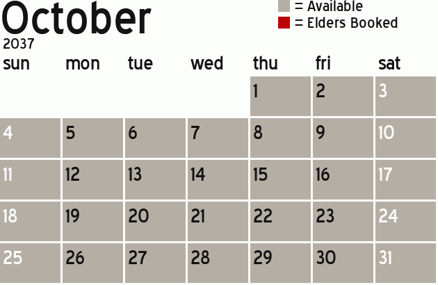 Missionary Dinner Calendar