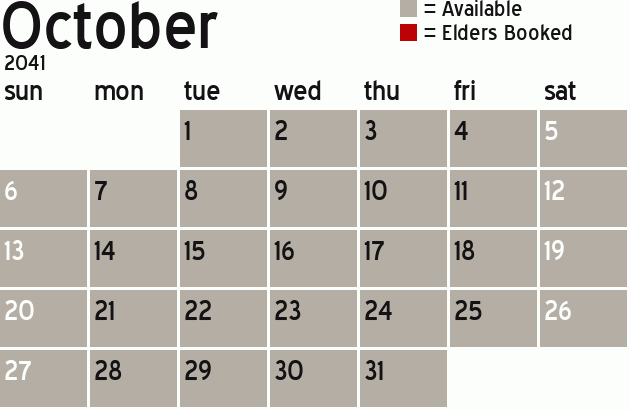 Missionary Dinner Calendar