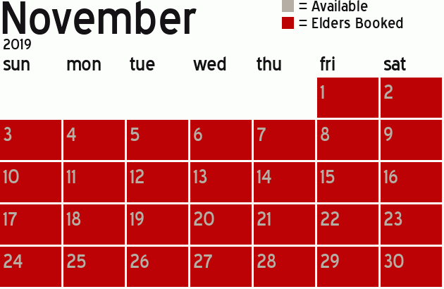 Missionary Dinner Calendar