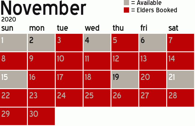 Missionary Dinner Calendar