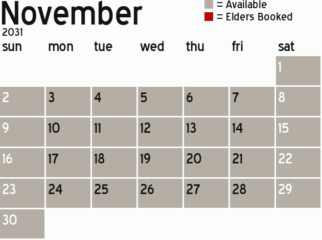 Missionary Dinner Calendar