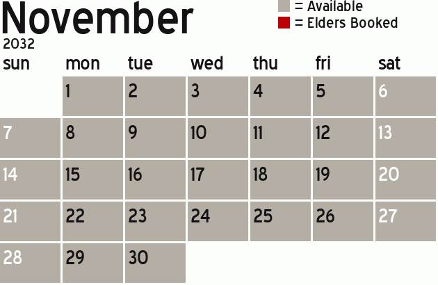 Missionary Dinner Calendar
