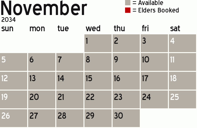 Missionary Dinner Calendar