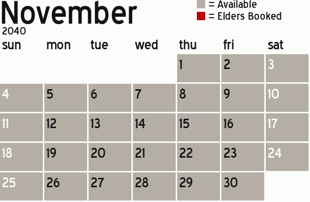 Missionary Dinner Calendar