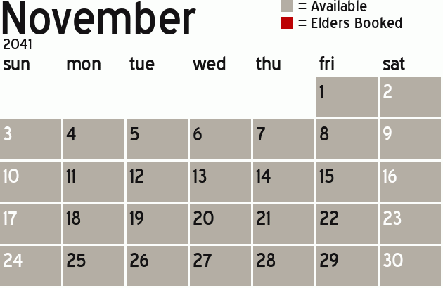 Missionary Dinner Calendar