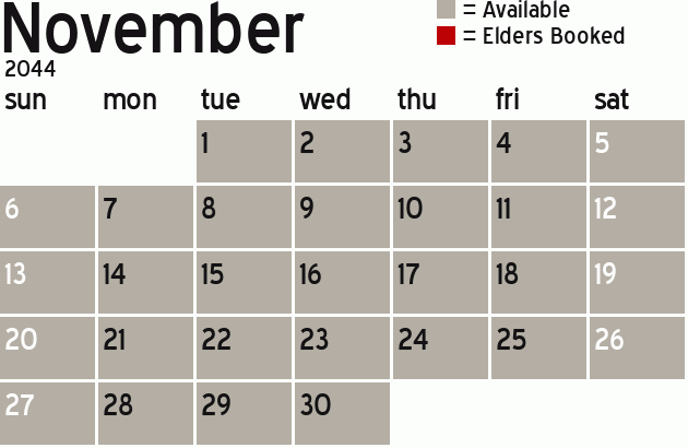 Missionary Dinner Calendar
