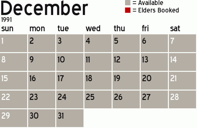Missionary Dinner Calendar