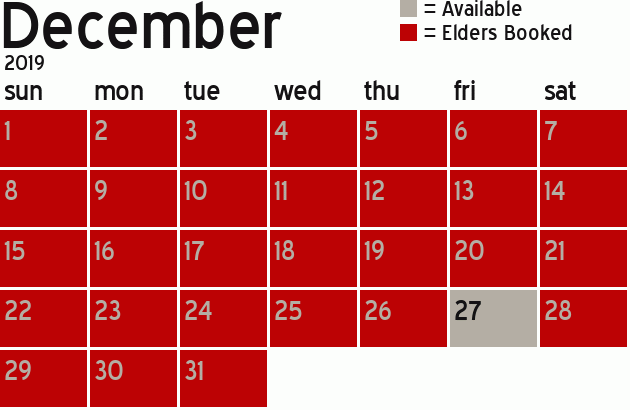 Missionary Dinner Calendar