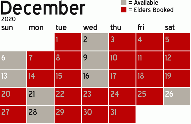 Missionary Dinner Calendar