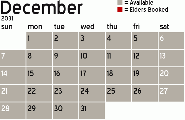 Missionary Dinner Calendar