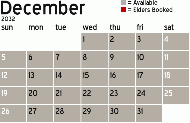 Missionary Dinner Calendar