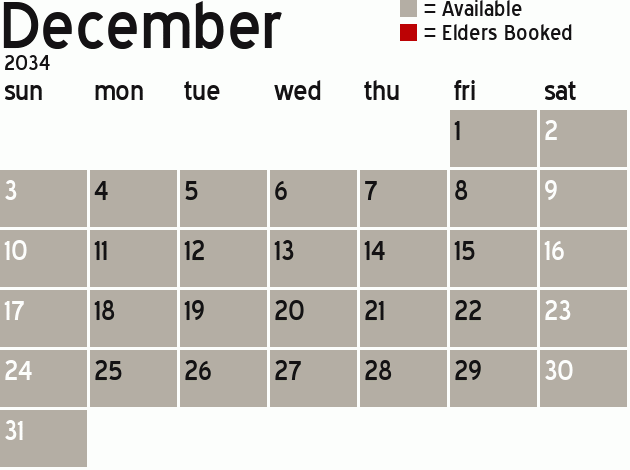 Missionary Dinner Calendar