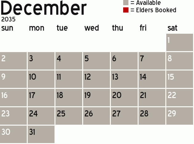 Missionary Dinner Calendar