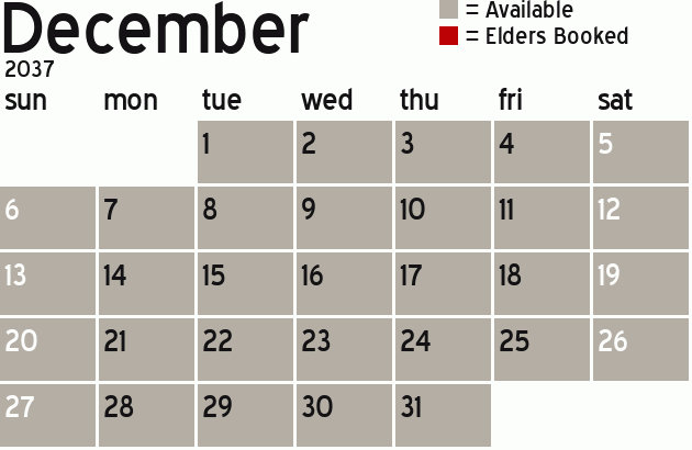 Missionary Dinner Calendar