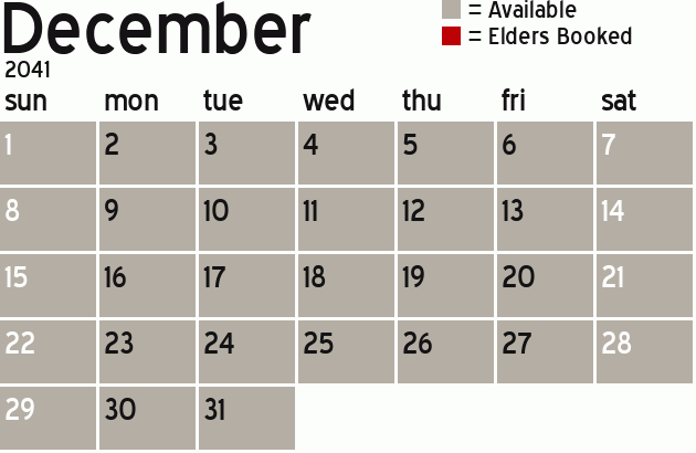 Missionary Dinner Calendar