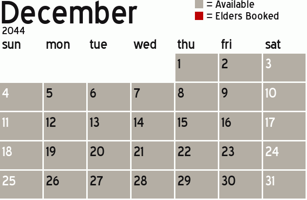 Missionary Dinner Calendar